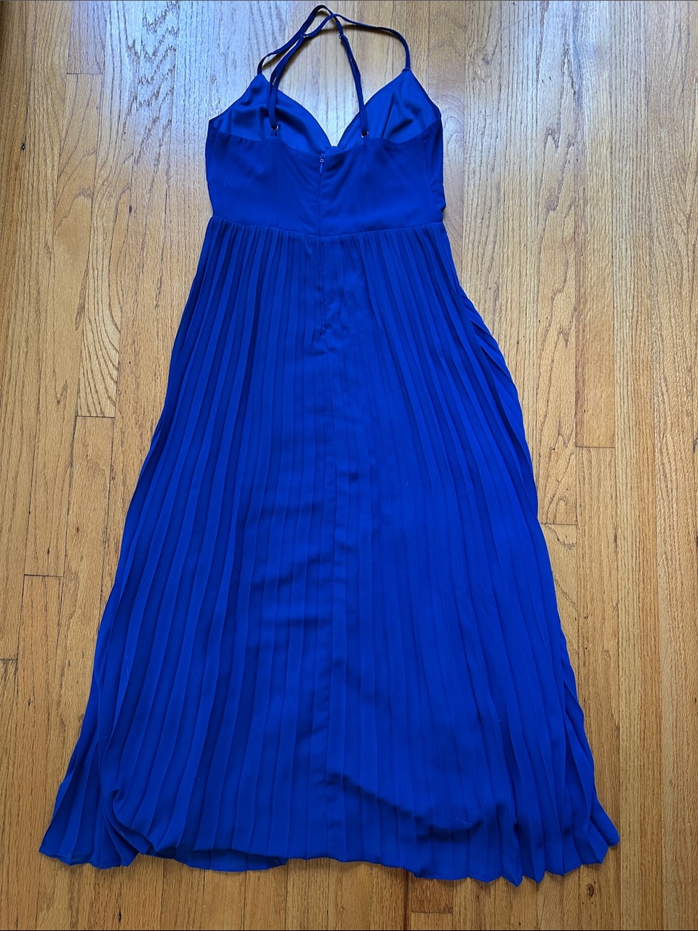 Lulus Blue Pleated Midi Dress XS - Picture 3 of 6